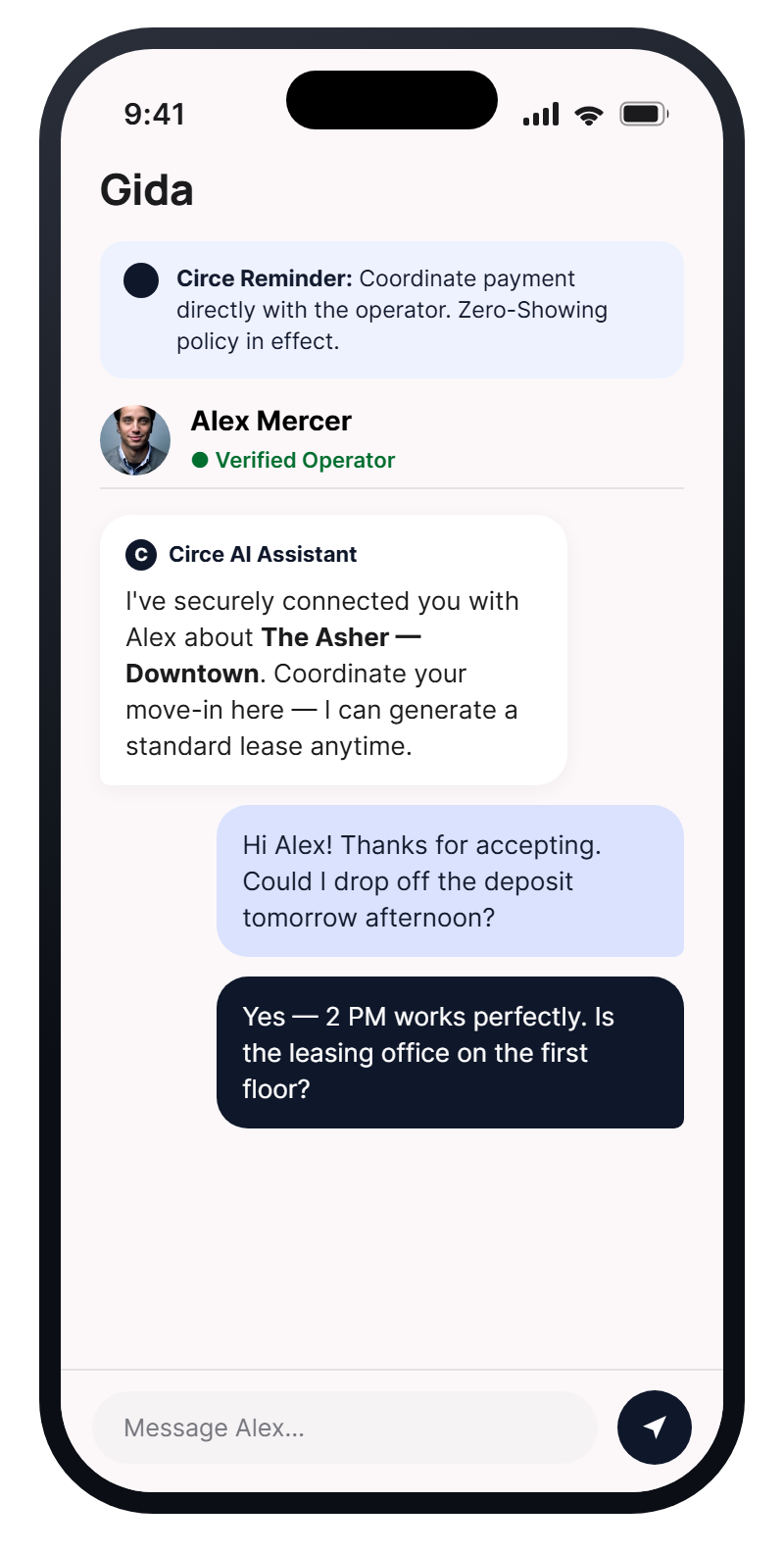 Booking with a verified operator
